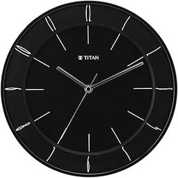 Titan Contemporary Wall Clock with Domed Glass - 27 Cm X 27 Cm (Small), Analog, Black-23