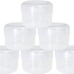 nsb herbals Clear/Transparent 10 Gm/ml Empty Jar/Container For Storing Eyeshadow, Makeup, Face Cream, Lip Balm, Jewellery, Watch Parts, Beads (Pack Of 6)-54