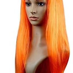 Western Era Smooth Long Hair Wig / Princess Hair Wig / Funny Style for Fancy Dress Costume, Theme Party (Orange)-image-32