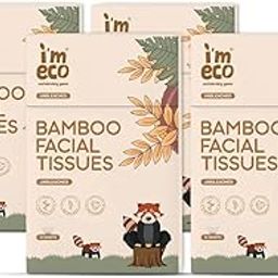 IMECO 2 Ply Bamboo Pocket Hanky Tissues 100% Natural & Eco Friendly BPA Free Biodegradable Soft Handy Tissue Paper for Travel, Daily Use, Pack of 4 X 10 Pulls Each-1