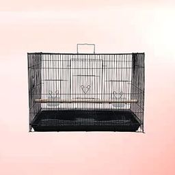 1.5 feet Large Bird Cage, 45.7 cm, Metal Wire Construction, Black, with Removable Tray and Swing, for Small to Medium Birds, Swing-11