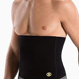 CABLE GALLERY ® Sweat Shaper Belt, Belly Fat Burner Non-Tearable Tummy Trimmer Slimming Belt for Men - (Black, XL)-4