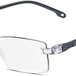AUGEN Blue Block UV Cut Rimless Reading Glasses Black Clear Unisex Free Size Power (+3.50, Pack Of 1)-image-44