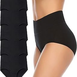 Women's High Waist Cotton Underwear Soft Brief Panties Regular and Plus Size-image-83