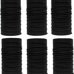 Unisex Black Yellow 9 in 1 Multi Purpose Winter Headwrap Warm Bandana Neck Wrap and Cover Pack of 6 Black-8