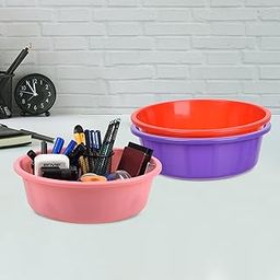 Homestic Pack of 3 Desk Organizer | Stationery Organizer | Multipurpose Organizer | Office Supplies for Pen-Pencil-Staplers | Desktop Organizer | 6 LTR | Purple & Red & Light Pink-image-24