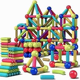Magnetic Building Blocks/Educational Magnet Toys for Kids/Magnetic Stick and Balls Multicolour/Brain Games for Age 3 4 5 6 7 8 9 10 11 12 13 14 15+ Years Kids/52 Piece Magnetic Blocks-11