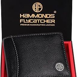 RFID Protected Bi-Fold Wallet for Men Leather Original, Mens Wallet, Leather Wallets for Men, Stylish Purse with 6 Card Slots, 3 ID Slot, Coin Pocket, Gift for Mens - Black-40