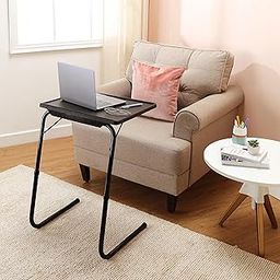 Amazon Basics Height Adjustable Laptop Table | Adjustable Table Angle | Alloy Steel | Foldable | Black | 75 cm - H, 52.5 cm - L, 40 cm - W-7