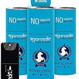 ROYAL SWAG Ayurvedic & Herbal Cigarette, Mint Flavour Smoke Tobacco Free Cigarettes with Shot - (15 Sticks, Shot -1)-image-34