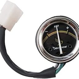 Deutsche Ampmeter Compatible With 11 Amp. Royal Enfield Electra 350/500 / UCE (Black/Gold Dial With LED & Mounting Rubber) (4 Pin White Coupler) (2014 Model) | Motorcycles Ampere Gauge Meter-15