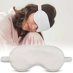 Jenna™ Natural Silk Sleeping Eye Shade Mask Cover for Insomnia, Meditation, Puffy Eyes and Dark Circles White-image-59