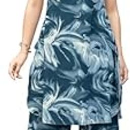 Women's Rayon Abstract Print Party Co-ord Set | Rayon Cords | Printed Co-Ords | Fusion Wear Tunic and Palazzo Cords | Fusionwear Top and Palazzo for Women (MJ0705-S)-2