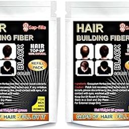 Hair Building Fiber concealer Refill Pack Absolute Use For all Brand Black Color 25+25 gm (50 gm)-44
