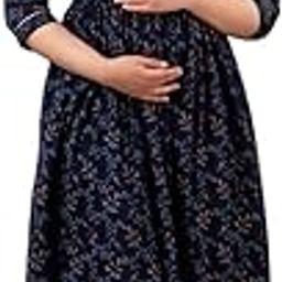 Women's Cotton Maternity Anarkali Kurti Comfortable Nursing Feeding Kurta Dress with Both Side Zippers-image-63