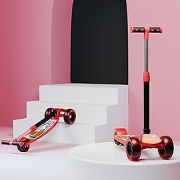 Lifelong Kick Scooter with Adjustable Height - Foldable Scooter - Skate Scooter for Kids with PVC Wheel - Max User weight-50 kg, Red & Black, 6 Months Manufacturer's Warranty, LLKS02-picture-0