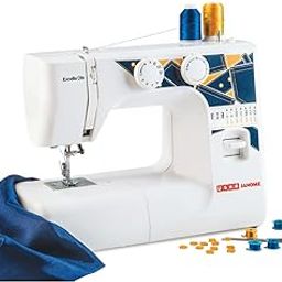 Usha Janome Excella DLX Automatic Zig-Zag Electric Sewing Machine || 13 Built-In-Stitches || 21 Stitch Function (White & Blue) with complementary Sewing Lessons in Nine languages-image-40