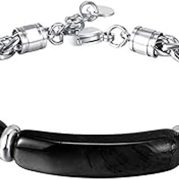 Men's Bracelet from Wife Wrist Bangle for Husband Birthday Black-image-83