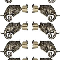 Ferio Aluminium Antique Finish Curtain Brackets for Window and Door Parda Holder/Curtain Holders for Wall 1 Inch Rod Support Fittings Curtain Accessories 5 Set (10 pcs)-image-70