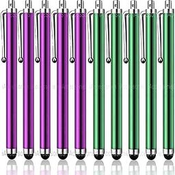 iAccessories Universal Capacitive Stylus Touch Screens Pens Compatible with All Smart Devices iOS Windows Android Tablets Mobile Phones, Pack of 10 - Multicolor-0
