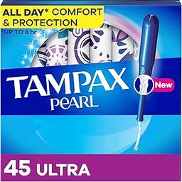 Tampax Pearl Tampons, Ultra Absorbency, with Leakguard Braid, Unscented, 45 Count-picture-19