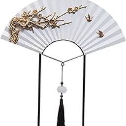 ARTISOUL® Chinese Fan Statue Artwork Desktop Decoration for Mantel Living Room Cabinet Height 38Cm White | Home Decor | Figurines-image-26