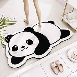 STEFLON Super Absorbent Panda Mat Sleep OR Happy Bath Floor Mat,Cute Cartoon Bathroom Shower Entrance Anti-Slip, Household Toilet Quick-Drying Cushions (Happy)-image-58
