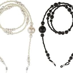 2 Pieces Anti Slip Eyeglass Holder Necklace Sunglass Eyewear Neck Strap Eye Glass Sun Glasses Chain with Pearls-image-91
