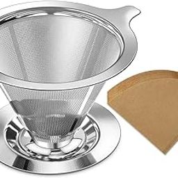 SHIPLORD® Effortless Pour Over Coffee Brewer: Slow Drip Coffee Maker for 1-2 Cups with 40 Filters Enjoy Rich Aromatic Coffee at Home-image-3