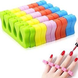 Feelhigh Finger Toe Separator Soft Sponge Divider Nail Paint Protector Nail Art Manicure Pedicure Tool- Random Color (10 count)-image-62