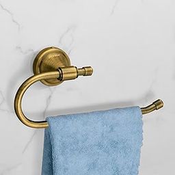 Plantex Bathroom Accessories - Stainless Steel 304 Grade Niko Napkin Holder/Towel Holder/Towel Hanger for Kitchen/Towel Ring (Brass Antique)-image-23