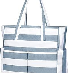Cery Tote Bag for Women Office Work Multipurpose Shoulder Bag with Zipper Pocket Teacher Travel Grocery Beach Hobo Bag Waterproof Sandproof Lightweight Pool Bag (Bolt V2 Light Grey)-image-17