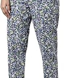 Women Printed Black Cotton Knit Lounge Pants-picture-45