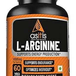 Asitis Nutrition 100% L-Arginine Capsules |Pre-Workout| Nitric Oxide Booster| 1000Mg Per Serving| 60 Capsules| Single Ingredient With Zero Adulteration| Supports Endurance & Muscle Growth | Lab Tested-1