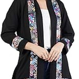 Women's Asymmetric Winter Shrug with Multicolor Taped Edge-33