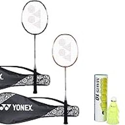 Yonex Mavis 10 Nylon Shuttlecock, Yellow & Etech 902 Blend Badminton Grips (Multicolour) - Pack of 5 & ZR 100 Light Aluminium Blend Badminton Racquet with Full Cover, Set of 2 (Black/Orange)-picture-26