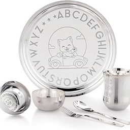 Silverglow BabyTom Silver Plated Dinner Set for Baby, Stainless Steel thali Set of 6, Silver Plated Dinner Set, Luxury dinnerware Set, Return Gift, Baby Dinner Set Steel, Pure Silver Dinner Set-image-75