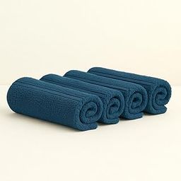 THE HAPPY POD Essential 100% Cotton Face Towel - Pack of 4, Soft & Absorbent, Quick Dry, Lightweight Towels for Face, Gym, Travel & Everyday Use| 30 x 30 cm - 380 GSM | Royal Blue-image-44