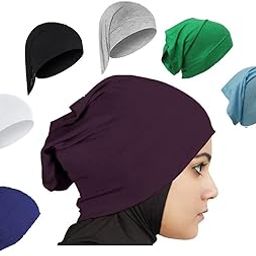 7 Pieces Under Scarf Hijab Cap Head Wraps Headgear Headband Wristband Bandana Facemask Solid Colour Hijab Tube Unisex Stretch Dreadlocks Tube Neck Gaiter & Neck Warmer-image-10
