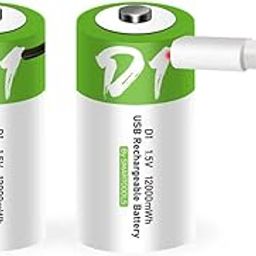 Lankoo Rechargeable D Batteries 1.5V 12000Mwh Usb Lithium Ion Rechargeable D Battery With Usb Type C Charging Cable, Fast Charge, 1200 Cycles Constant Output, Over-Charge Protection, 2-Pack-image-79