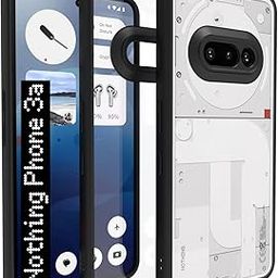 RIGGEAR Shockproof Sleek Hybrid Armor Back Cover Case for Nothing Phone 3a (Clear PC + Black TPU Bumper)-11