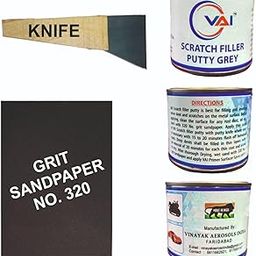 VAI Scratch Filler Putty Grey 200 GMS for Car, Bike with 1 Putty Knife and 320 Grit Sandpaperto Fill Scratches and Dent/Putty for Car, Scratch Putty-image-75