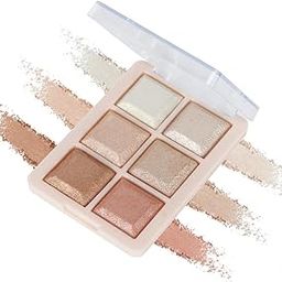 ME-ON Glow Fix Baked Highlighter Palette | 6 Radiant Shades | Ultra-Blendable & Highly Pigmented | Natural Luminous Finish | Long-Lasting Glow for Face & Body (02, 12 gm)-image-2