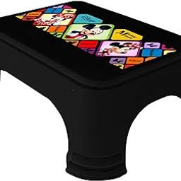Homestic Disney Mickey Minnie Print Square Plastic Bathroom Stool, Adults Simple Style Stool Anti-Slip with Strong Bearing Stool for Home, Office, Kindergarten-image-54