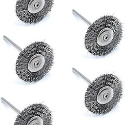 Aone Steel Wire Wheel End Brush 5pcs for Finishing, Deburring, Rust Removal & Cleaning for Dremel Rotary Tool,Micro Hand Motor,Polishing Motor for Jewellery Making, Watchmaking, Model Making-image-54