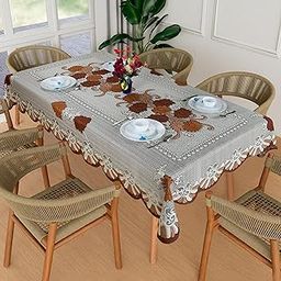 Homerz Premium 6-8 Seater Table Cloth, Soft and Durable Fabric (Blueberry Coffee, 60x90 inch- 6-8 Seater)-image-44