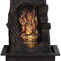 ARTINEST Polyresin Golden Brown Ganesha one Step Indoor Table Top Water Fountain with Adjustable Speed Control(Size: 31*42*23 cm)-image-40