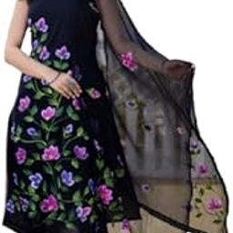 Womens Cotton Brush Paint Straight Tie-up detail Kurta Pant Dupatta Set-image-47