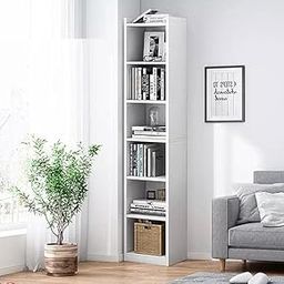 Callas 6 Layer Engineered Wood Bookshelf Multipurpose Home Decor Storage Rack Showcase Organizer for Living Room, Kitchen, Bedroom, Office | BR-07-White-12