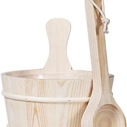 CLUB BOLLYWOOD® 4L Sauna Wooden Bucket and Ladle Kit with Liner for Bathroom Steam Room SPA| Home & Garden | Yard, Garden & Outdoor Living | Pools & Spas | Saunas-image-10